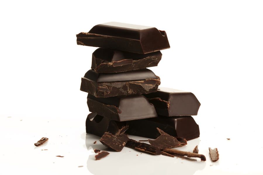 stack of dark chocolate
