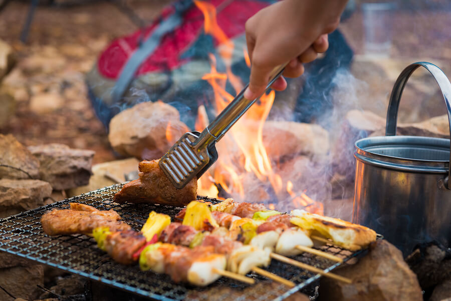 Best camping foods fire kebabs