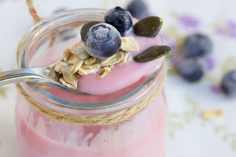 Probiotic yogurt for acne